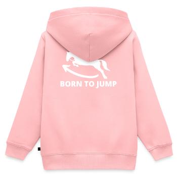 Dynamischer Springende Hengst - Kinder Premium Organic Zip Hoodie - Rosa - Hinten - AI Model Kid Female (0cm)
