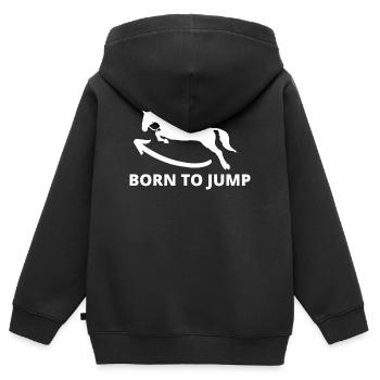 Étalon de saut dynamique - Sweat Premium à capuche zippé enfant bio - noir - Dos - AI Model Kid Male (0cm)