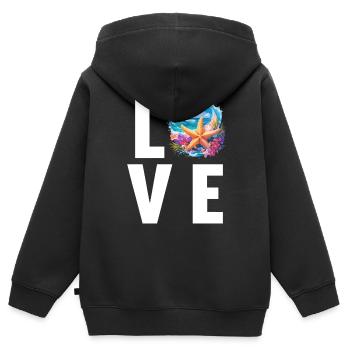 Étoile de mer Étoile de mer - Sweat Premium à capuche zippé enfant bio - noir - Dos - AI Model Kid Male (0cm)