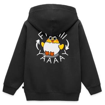 Vendredi - Sweat Premium à capuche zippé enfant bio - noir - Dos - AI Model Kid Male (0cm)