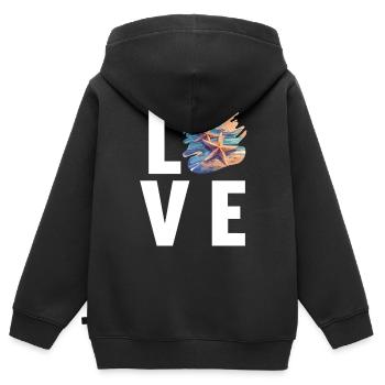 Étoile de mer Étoile de mer - Sweat Premium à capuche zippé enfant bio - noir - Dos - AI Model Kid Male (0cm)