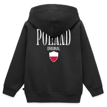 Polnische Flagge, stolze polnische Flagge - Kinder Premium Organic Zip Hoodie - Schwarz - Hinten - AI Model Kid Male (0cm)