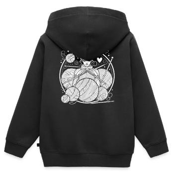 Knitting Design – Style & Cosiness - Kids Premium Organic Zip-up Hoodie - black - Back - AI Model Kid Male (0cm)