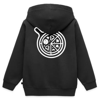Pizza Pizzeria Symbol - Kinder Premium Organic Zip Hoodie - Schwarz - Hinten - AI Model Kid Male (0cm)