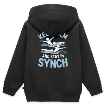Synchronschwimmen Kunstschwimmen Wassersport - Kinder Premium Organic Zip Hoodie - Schwarz - Hinten - AI Model Kid Male (0cm)