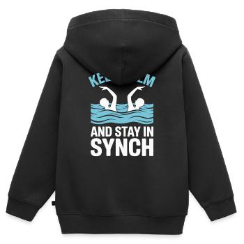 Synchronschwimmen Kunstschwimmen Wassersport - Kinder Premium Organic Zip Hoodie - Schwarz - Hinten - AI Model Kid Male (0cm)