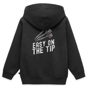 Jeu de fléchettes avec flèches de précision - Sweat Premium à capuche zippé enfant bio - noir - Dos - AI Model Kid Male (0cm)