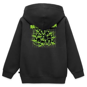 Rats in the System - Punk - Kids Premium Organic Zip-up Hoodie - black - Back - AI Model Kid Male (0cm)
