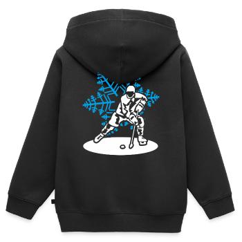 Eishockey Eiskristall Eishockeyspieler Geschenk - Kinder Premium Organic Zip Hoodie - Schwarz - Hinten - AI Model Kid Male (0cm)