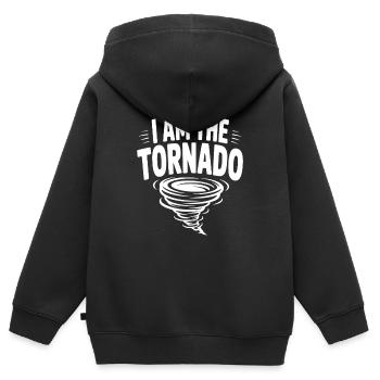 Ich bin der Tornado - Kinder Premium Organic Zip Hoodie - Schwarz - Hinten - AI Model Kid Male (0cm)