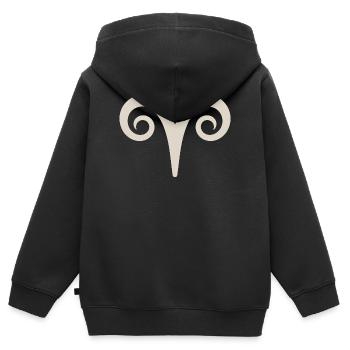 Bélier Symbole du zodiaque Bélier Horoscope Bélier - Sweat Premium à capuche zippé enfant bio - noir - Dos - AI Model Kid Male (0cm)