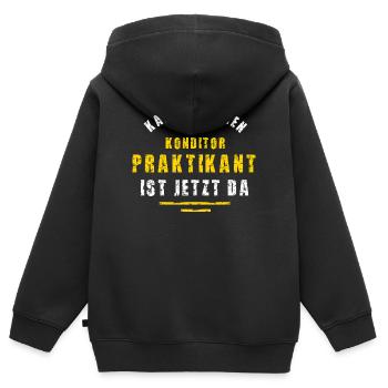 Konditor Praktikant Konditorei Praktikum Bäcker - Kinder Premium Organic Zip Hoodie - Schwarz - Hinten - AI Model Kid Male (0cm)