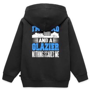 Retired Glazier Celebration Window Worker Humor - Kinder Premium Organic Zip Hoodie - Schwarz - Hinten - AI Model Kid Male (0cm)
