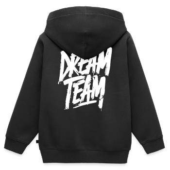 Équipe de rêve - Sweat Premium à capuche zippé enfant bio - noir - Dos - AI Model Kid Male (0cm)