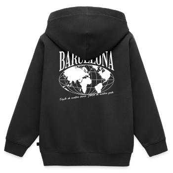 Historische Weltkarte Barcelona Style - Kinder Premium Organic Zip Hoodie - Schwarz - Hinten - AI Model Kid Male (0cm)