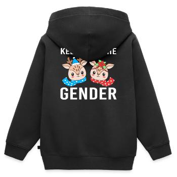Keeper of the Gender Reveal - Kids Premium Organic Zip-up Hoodie - black - Back - AI Model Kid Male (0cm)