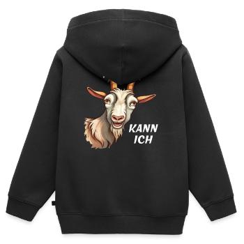 ZIEGE MECKERN KANN ICH - Kinder Premium Organic Zip Hoodie - Schwarz - Hinten - AI Model Kid Male (0cm)
