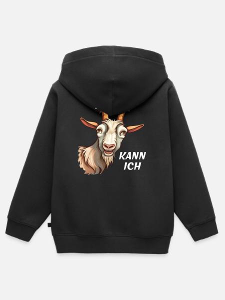 ZIEGE MECKERN KANN ICH - Kinder Premium Organic Zip Hoodie - Schwarz