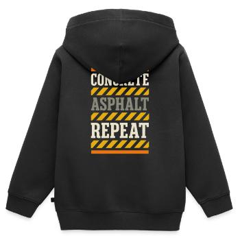 Straßenbauteam Asphalt Betonmannschaft - Kinder Premium Organic Zip Hoodie - Schwarz - Hinten - AI Model Kid Male (0cm)