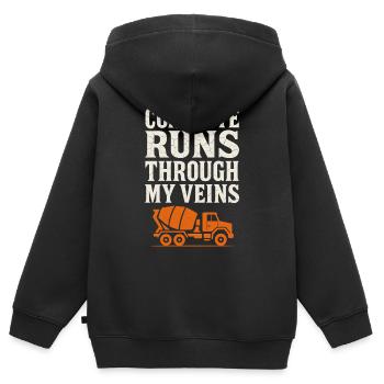 Straßenbauteam Asphalt Betonmannschaft - Kinder Premium Organic Zip Hoodie - Schwarz - Hinten - AI Model Kid Male (0cm)