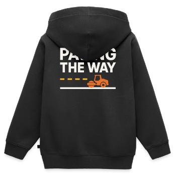 Straßenbauteam Asphalt Betonmannschaft - Kinder Premium Organic Zip Hoodie - Schwarz - Hinten - AI Model Kid Male (0cm)