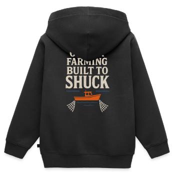 Huîtres Oster Farmers Coastal Saltwater Crew Crustacés - Sweat Premium à capuche zippé enfant bio - noir - Dos - AI Model Kid Male (0cm)