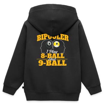 Ich bin Bipooler 8-Ball 9-Ball Billard Queue Spiel - Kinder Premium Organic Zip Hoodie - Schwarz - Hinten - AI Model Kid Male (0cm)