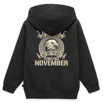 November Eagle Unity Design - Kids Premium Organic Zip-up Hoodie - black - Back - AI Model Kid Male (0cm)