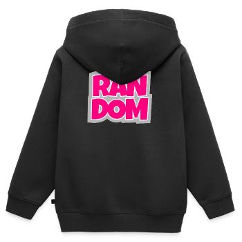 Aléatoire - chaotique et absolument à la mode. - Sweat Premium à capuche zippé enfant bio - noir - Dos - AI Model Kid Male (0cm)