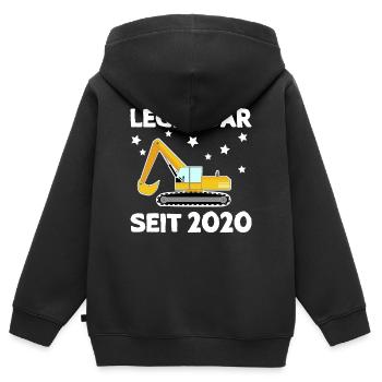 Legendär seit 2020 Bagger - Kinder Premium Organic Zip Hoodie - Schwarz - Hinten - AI Model Kid Male (0cm)
