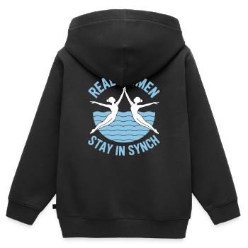 Synchronschwimmen Kunstschwimmen Wassersport - Kinder Premium Organic Zip Hoodie - Schwarz - Hinten - AI Model Kid Male (0cm)