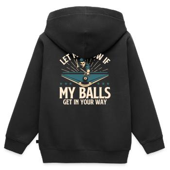 Faites-moi savoir si mes couilles vous gênent - Sweat Premium à capuche zippé enfant bio - noir - Dos - AI Model Kid Male (0cm)