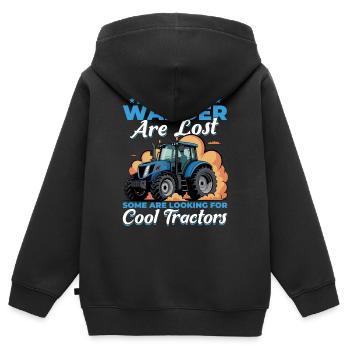 Tractor Kids Farm Lifestyle - Kinder Premium Organic Zip Hoodie - Schwarz - Hinten - AI Model Kid Male (0cm)