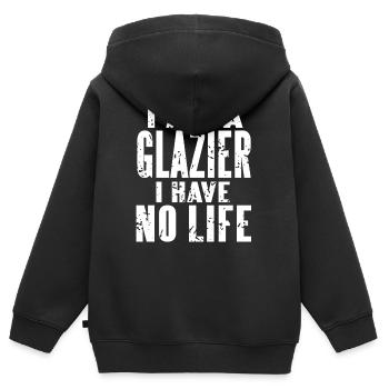 Glazier No Life Workaholic Humor Window Installer - Kinder Premium Organic Zip Hoodie - Schwarz - Hinten - AI Model Kid Male (0cm)