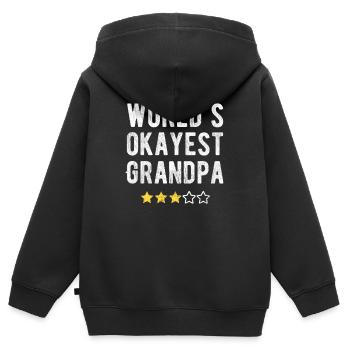 World’s Okayest Grandpa Lustiger Opa Spruch - Kinder Premium Organic Zip Hoodie - Schwarz - Hinten - AI Model Kid Male (0cm)