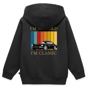 Classic Car Humor  - Kinder Premium Organic Zip Hoodie - Schwarz - Hinten - AI Model Kid Male (0cm)