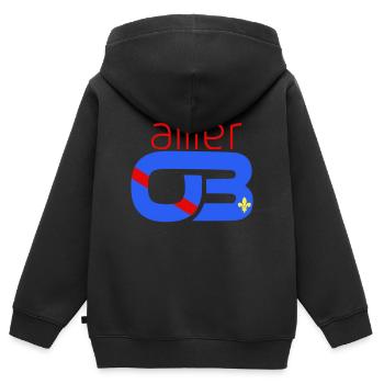 Allier 03 - Sweat Premium à capuche zippé enfant bio - noir - Dos - AI Model Kid Male (0cm)