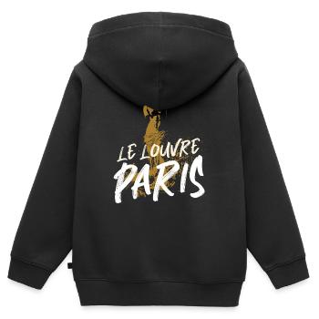 Venus de Milo Skulptur aus dem Louvre Paris - Kinder Premium Organic Zip Hoodie - Schwarz - Hinten - AI Model Kid Male (0cm)