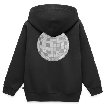 Conception de boule disco - Sweat Premium à capuche zippé enfant bio - noir - Dos - AI Model Kid Male (0cm)