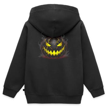 Böser Blitzkürbis - Kinder Premium Organic Zip Hoodie - Schwarz - Hinten - AI Model Kid Male (0cm)