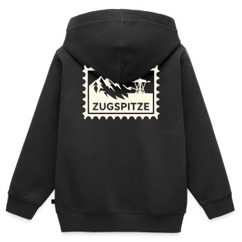 Mountain peak with cable car design - Kids Premium Organic Zip-up Hoodie - black - Back - AI Model Kid Male (0cm)