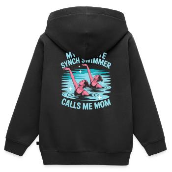 Synchronschwimmen Kunstschwimmen Wassersport - Kinder Premium Organic Zip Hoodie - Schwarz - Hinten - AI Model Kid Male (0cm)