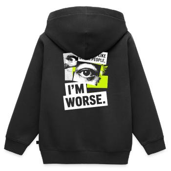 Je ne suis pas comme les autres, je suis pire Frech Gothic - Sweat Premium à capuche zippé enfant bio - noir - Dos - AI Model Kid Male (0cm)