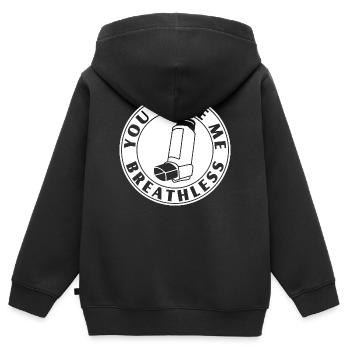 Du machst mich sprachlos – Asthma Flirt & Nerd - Kinder Premium Organic Zip Hoodie - Schwarz - Hinten - AI Model Kid Male (0cm)