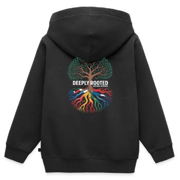 Deeply Rooted Hispanic Heritage Roots - Kids Premium Organic Zip-up Hoodie - black - Back - AI Model Kid Male (0cm)