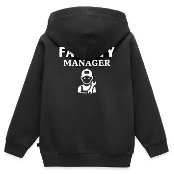 Gestionnaire d’installations - Sweat Premium à capuche zippé enfant bio - noir - Dos - AI Model Kid Male (0cm)