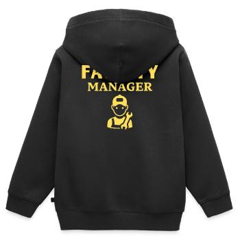 Gestionnaire d’installations - Sweat Premium à capuche zippé enfant bio - noir - Dos - AI Model Kid Male (0cm)