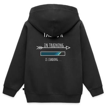 Tailleur Cadeau Profession Formation Tailleur - Sweat Premium à capuche zippé enfant bio - noir - Dos - AI Model Kid Male (0cm)