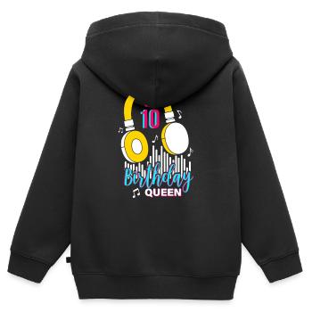 Birthday Queen 10th Birthday - Kids Premium Organic Zip-up Hoodie - black - Back - AI Model Kid Male (0cm)