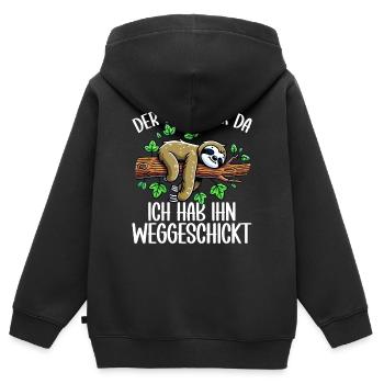 La volonté était là, je l’ai renvoyé - Sweat Premium à capuche zippé enfant bio - noir - Dos - AI Model Kid Male (0cm)